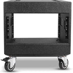 Sound Town 8U PA/DJ Rack/Road Case with 8-Space, Industry-Grade 0.7" (18mm) Plywood with Polyurea Coating, Rain Cover, Casters, 21.7" Rackable Depth - Pro Tour Grade (STRCP-8UW)