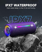 OHAYO Bluetooth Speaker, Portable Wireless, IPX7 Waterproof, Powerful 25W Sound, 24H Playtime, Dual Pairing, Active Bass, Colorful Lights, Bluetooth 5.3, Outdoor Speakers for Home/Party/Beach, Purple