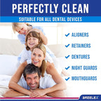 Breelex Denture Cleaning Tablets - 120 Retainer Cleaner Tablets for Aligner, Mouth & Night Guard - FSA HSA Approved Products - Dental Cleanser for Nightguard - Fresh in 3 Minute - Denture Cleaner
