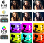 VIJIM VL120 RGB Video Light, Portable LED Camera Light Panel 0-360 Full Color, CRI 95+ 2500-9000K LED 3100mAh Rechargeable DSLR Lighting for Vlogging, Photography, Video Conference
