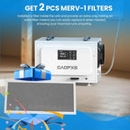 CADPXS Crawl Space Dehumidifier with Pump, 125 Pints Commercial Dehumidifiers with Drain Hose, Dehumidifier for Crawlspace, Basements & Water Damage Use, Auto Defrost, Memory Restart, cETL Listed