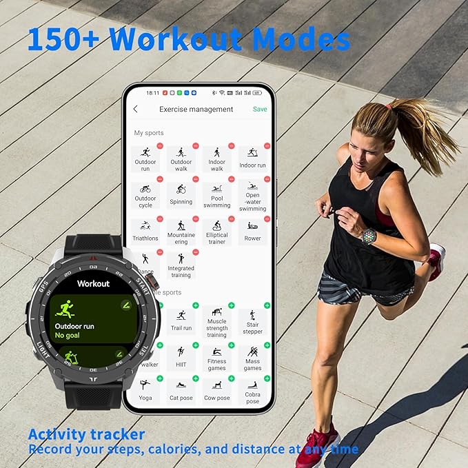 Fitness Tracker Watch with Heart Rate Monitor Activity Tracker with Pedometer Smart Watch Sleep Monitor with Step Counter Calories Blood Oxygen Blood Pressure Monitor Make/Answer Call Health Tracker