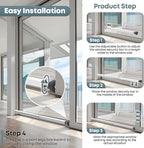 Gadgetzan Window Security Bar,17-33 inch Adjustable Sliding Door Security Bar Lock with Rubber Tips,Sliding Window Lock Bar for/Patio Glass Door/Home Apartment/Anti-Theft/Child Safety(White - 2 Pack)