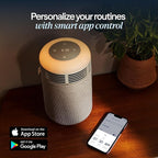 BLUEAIR Purifier for Bedroom - Mini Restful - Sunrise Clock with HEPASilent Filtration and Wake Up Light - Cleans Air and Supports Circadian Rhythm - USB-C and App Connectivity, Blue