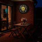 Koosome Outdoor Clocks Waterproof 18 Inch, Large Wall Clock with Thermometer & Hygrometer, Illuminated Battery Operated Clock with Smart Sensor for Patio, Pool, Garden, Porch, Living Room