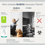 BUBOS 6 Pack Large Acoustic Panels,48x12Inch SoundProof Panels for Walls,Self Adhesive Acoustic Wall Panels,Decorative Sound Panels for Home Studio Office (White 02)