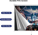 Instahibit 72" Projection Screen Pull Down 4:3 4K HD Manual Retractable Projector Screen with Auto-Locking Wall Mounted Home Theater Indoor Outdoor Movie Night 57" x 43" Matte White