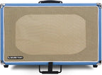 Sound Town Vintage 6U Amp Rack Case, 12.5" Depth with Rubber Feet, Dust Cover, Kickstand, Beau Blue (STVRC-6BL)