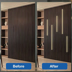 NeatiEase LED Recessed Lighting Kit for Wood Slat Wall Panel, 6 Pcs Self-adhesive 3000K Warm LED Light with Smart Switch and Adjustable Brightness for Cabinet, Headboards, Kitchen (2*24"+2*20"+2*16")