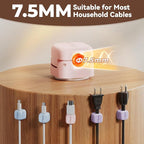 Yocice 6Pack Rotatable Cord Organizer,Spring Cable Clips Desk Cable Management Cord Holder Adhesive Phone Charger Cord Clips for Home Office Car Wall Nightstand Accessories, Multicolor