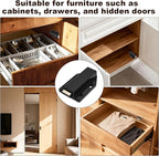 4 Pack Magnetic Push Latch,Heavy Duty Magnetic Touch Latch,for Push to Open Cabinet or Kitchen Drawer, Kitchen Door,on Strong Pop Out (White - 2.7 inch, 4 Pack)