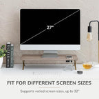Anji Mountain Monitor Stand - Desktop Organizer & Laptop Riser, Ergonomic Monitor Riser, Space-Saving Monitor Stand for Desk, Durable Construction, Easy Assembly, Ideal for Home & Office,Biscotti