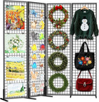 DEMEGA Grid Wall Panels Foldable Gridwall Panel Display Stand Art Show Display Panels for Vendor Events Craft Shows Merch Display