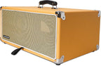 Sound Town Vintage 4U Amp Rack Case, 12.5" Depth with Rubber Feet, Dust Cover, Kickstand, Orange (STVRC-4OR)