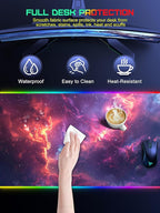 TopMade Wireless Charging Mouse Pad, RGB Gaming Mousepad Home Office Desk Pad, 31.5” x 15.8” Large Desk Mat, Waterproof Keyboard Pad, Galaxy Nebula (Includes 20W PD Power Adapter & 6.56ft Woven Cable)
