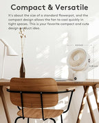CARONSORT Desk Fan, Small Oscillating Fan for Bedroom, 9 Inch Table Fans Quiet,Desk Air Circulator Fan with 3 Speeds, 4H Time, Rechargeable Fan for Office/Dorm/Room-Beige