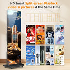 JASZDOT 80" Seamless Splicing LED Display, Foldable Poster Screen with P1.86 Digital Signage Display LED Totem with USB/HDMI/WiFi/Remote