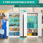 SISESOL Wide & Deep Metal Storage Storage Cabinet with Adjustable Shelves,White Metal Cabinet with Lock,Steel Pantry Cabinets,72" Lockable Cabinets for Home,Office,Garage,Kitchen,Shop