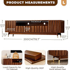 ATJafurn 78‘’ Brown Walnut Finish TV Stand for 65/75/85 Inch TVs, Mid Century Modern Wood Media Console Entertainment Center with 2 Drawers and 2 Cabinets for Living Room Bedroom