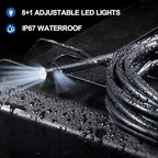 33FT Dual Lens Endoscope Camera with Light, 4.3" Borescope with Photo/Video(Built-in 32GB Card), IP67 Waterproof with 8 LED Lights, Semi-Rigid Snake Cable for Pipe, Engine & HVAC Inspection