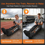Air Compression Leg Recovery Boots : Dual-Power Sequential Compression System Device with Smart Pressure Sensor - 6 Modes & 14 Positions Foot and Leg Massage for Athletes & Gym (Small)