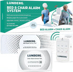 Lunderg Bed Alarm for Elderly Adults & Chair Alarm Set - Wireless Bed Sensor Pad (10” x 30”), Chair Sensor Pad & Pager - Alarms and Fall Prevention for Seniors & Dementia Patients - Full Caregiver Set