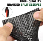 Split Wire Loom Tubing, Cable Protector Sleeve, Braided Cable Management for TV/Computer/Home Theater/Engine Bay, Cord Protectors from Pets No Chew (Black, 3/8"-25ft)