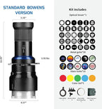 Bussi MG06 Max Optical Bowens Mount Snoot with 40 Gobos, 36° Lens Optical Snoot Spotlight for Photography Video Shape Light Studio,GOBO Light (Standard Bowens Mount)
