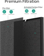 Elnuliros Premium Replacement Filter Compatible with AirDoctor AD3000 Air Cleaner Purifier, Not for AD3500 Version, Includes 2 Carbon Filters + 4 Pre-filters, Part # ADF3001, ADF3002