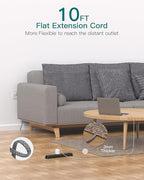 Extension Cord with Multiple Outlets 10 Ft - Power Strips with Surge Protection, Flat Plug with 6 AC Outlets 4 USB (2 USB-C Ports), Wall Mount Outlet Extender for Home Office Dorm Room Essentials