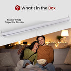 Pyle Manual Pull Down Projector Screen - Universal 100-inch Roll-Down Retractable Manual Screen w/ Auto-Locking, Adjustable Screen Height, Black Masking Border -Home PRJSM1006