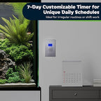 TOPGREENER Digital Astronomic Timer Switch, 7-Day Programmable Sunrise Sunset, Single Pole or 3-Way, Neutral Wire Required, 120VAC, UL Listed, TGT01-H-SV, Silver