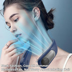 Portable Neck Fan,Personal Wearable Bladeless Fan,LED Display,4-Speeds,6000mAh USB Rechargeable,360° Strong Cooling Wind,Hands Free,White Elephant Gift,Christmas Gifts for Men Women Dad Mom (Blue)