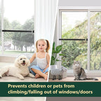 WooFog Adjustable Window Security Bars Vertical, Heavy Duty Sliding Patio Glass Door Lock Bar with Rubber Feet, 17-32 inch Window Safety Stopper for Up and Down Windows -Black 1 PCS Patented