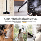 Dupray Neat Steam Cleaner with 22-Piece Accessory Kit – Versatile, Portable Steamer for Floors, Upholstery, Tiles, and More, removes 99.9% of Bacteria & Viruses (incl. x5 Large Bonnets)