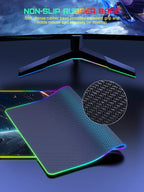 TopMade Wireless Charging Mouse Pad, RGB Gaming Mousepad Home Office Desk Pad, 31.5” x 15.8” Large Desk Mat, Waterproof Keyboard Pad, Cosmic Planet (Includes 20W PD Power Adapter & 6.56ft Woven Cable)