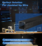 ZhiYo 66in(4X L16.5in) Professional Server Rack Cable Management Raceway, H2in x W2in Cable Raceway Kit, Electrically Safe PVC Open Slot Wire Raceway for Under Desk/Computer/Network Cords, Black