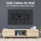 in-Wall Cable Management Kit for Wall Mounted TV - White Power & Low Voltage Cord Hider with Hole Saw, Extension Cord & Splitter - Hide TV Wires Behind Walls for Clean Home Theater & Gaming Setup