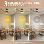 SMAAIR 48 Inch Smart Ceiling Fan with Dimmable Light Remote Control, Indoor Outdoor DC Ceiling Fan with 3 Blade for Bedroom, Living Room Works with Alexa/Google Assistant/Siri Shortcuts, Light Wooden
