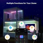 MIWISE COB LED Strip Light,RGB Smart IC COB LED Strip Lights Music Sync Bluetooth with APP Control,Addressable Color Chasing DIY 16M Colors,LED Tape Lighting for Bedroom Home Party Decor,9.84ft