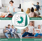 Secura 60 Minute Essential Visual Timer for Kids, Countdown Clock Timer for Special Education, Classroom, School, Desk, Home, Office, Silent Non-Ticking Time Management Tool (Dark Green & Dark Green)
