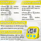ZILLEEN Classroom Timer for Kids Teachers 2 Pack Digital Timers, Purple & Yellow