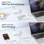 USB C Fast Charger, 150W 6 Port Desktop PD GaN Fast Charger Charging Station Block 65W USB C Laptop Power Adapter for MacBook Pro/Air iPad iPhone 17 16 15 14 13 Pro Max Galaxy S24 Note 20 Pixel