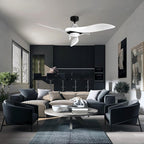 AEROFANTURE 54 Inch White Ceiling Fan, Quiet DC Motor with Remote, 6 Speeds and Reversible Airflow, Modern Indoor Fan for Bedroom or Living Room