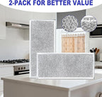 [2 Pack] OEM Microwave Filter Replacement 12.9" x 5.8" Fit For W10208631A, Microwave Vent Filter, Microwave Grease Filter, Filters Kitchen Oven Air Over the Range Vent Fan, 13 x 6 inches