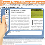 5X Full Page Magnifying Glass for Reading, Lightweight Rectangular Magnifier Provides Large Book Page Viewing Area, Handheld Magnifier for Reading Small Prints for Seniors, Low Vision-Blue