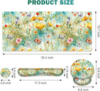 Gaming Mouse Pad, Large Desk Mat, Cute Desk Pad Protector, 4in1 XXL Mousepad + Keyboard Wrist Rest+Mouse Wrist Rest+Coaster Set with Ergonomic Desk Pad for Home Office PC Computer, Yellow Flowers