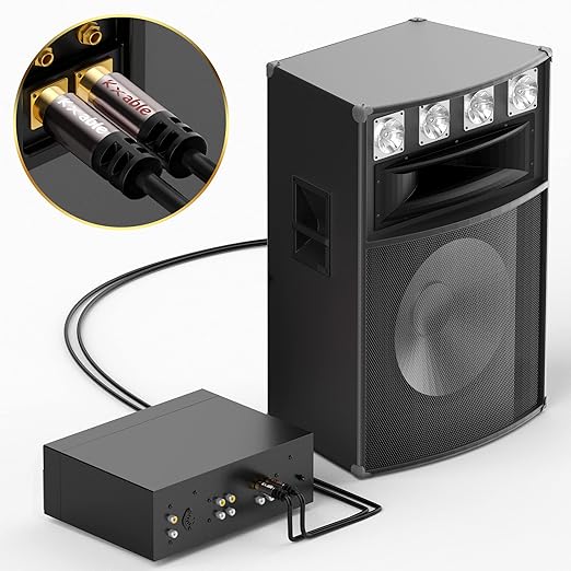 RCA Cable 25FT, 2RCA Male to 2RCA Male Stereo Audio Cable,【Oxygen-Free Copper, Hi-Fi Sound, Double Shielded】2 RCA Car Audio Subwoofer Cord for Home Theater, HDTV, Amplifier, Hi-Fi System, Speaker