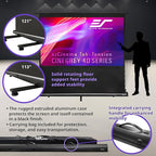 Elite Screens ezCinema Tab-Tension CineGrey 4D, 123-inch 16:9, Manual Floor Pull Up ISF Ceiling Ambient Light Rejecting, Portable Home Office Classroom Projector Screen with Carrying Bag, FT123UH-C4D