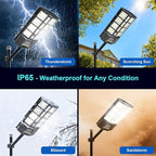 Lorrtta Solar Lights Outdoor Waterproof, 22 Inch Solar Street Light with 380 Ultra Bright 5730 LED, Solar Dusk to Dawn Lights with Remote Control, IP65 Motion Lights for Outside, Parking Lot (2 Pack)